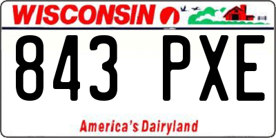 WI license plate 843PXE