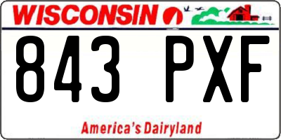 WI license plate 843PXF