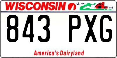 WI license plate 843PXG
