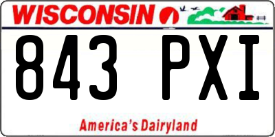 WI license plate 843PXI