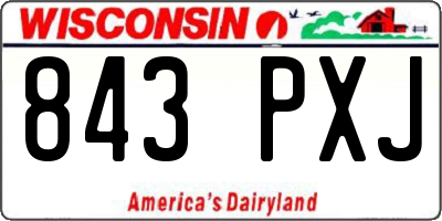 WI license plate 843PXJ