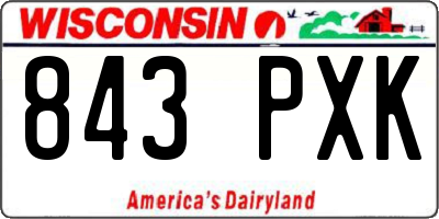 WI license plate 843PXK