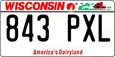 WI license plate 843PXL
