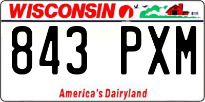 WI license plate 843PXM