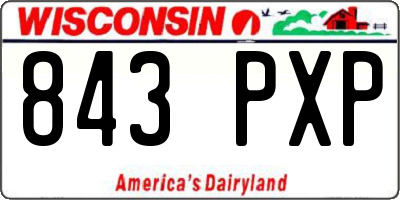WI license plate 843PXP