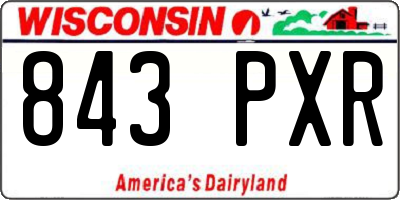 WI license plate 843PXR