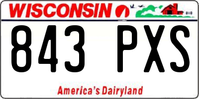 WI license plate 843PXS