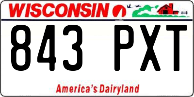 WI license plate 843PXT