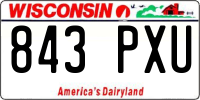 WI license plate 843PXU