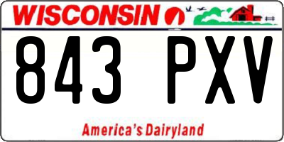 WI license plate 843PXV