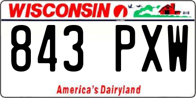 WI license plate 843PXW