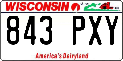 WI license plate 843PXY