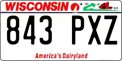 WI license plate 843PXZ