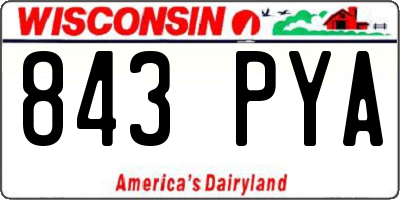 WI license plate 843PYA