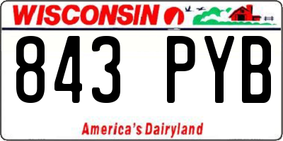 WI license plate 843PYB