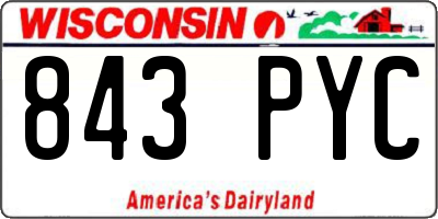 WI license plate 843PYC