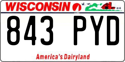 WI license plate 843PYD