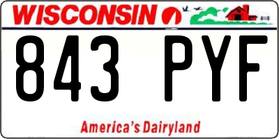 WI license plate 843PYF