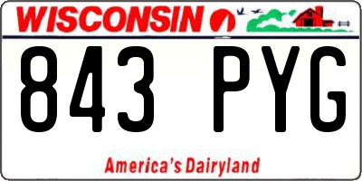 WI license plate 843PYG