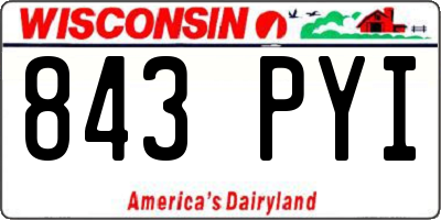 WI license plate 843PYI