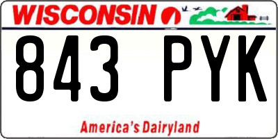 WI license plate 843PYK