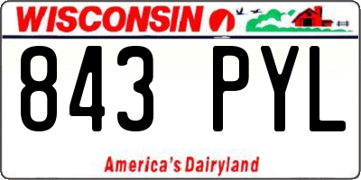 WI license plate 843PYL