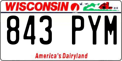 WI license plate 843PYM