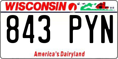 WI license plate 843PYN