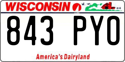 WI license plate 843PYO