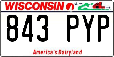 WI license plate 843PYP