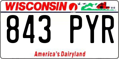 WI license plate 843PYR