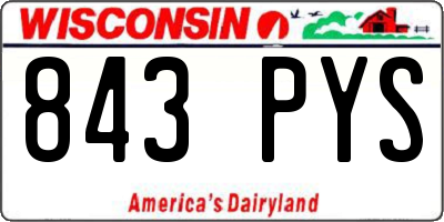 WI license plate 843PYS