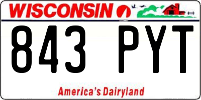 WI license plate 843PYT