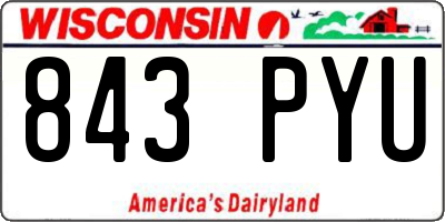 WI license plate 843PYU