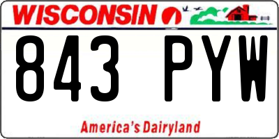WI license plate 843PYW