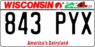 WI license plate 843PYX
