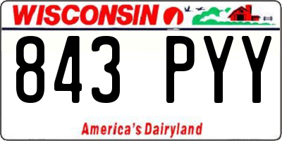 WI license plate 843PYY