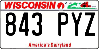 WI license plate 843PYZ