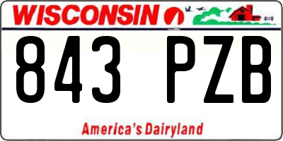 WI license plate 843PZB
