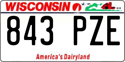 WI license plate 843PZE