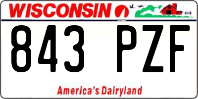 WI license plate 843PZF