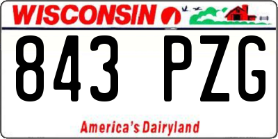 WI license plate 843PZG