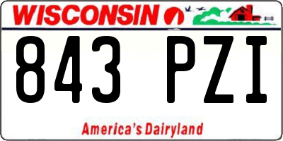 WI license plate 843PZI