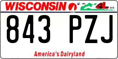WI license plate 843PZJ