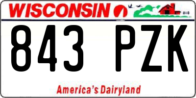 WI license plate 843PZK