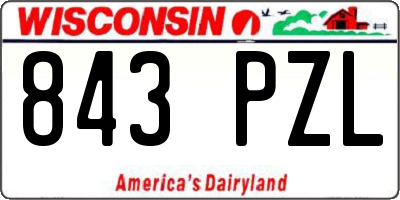 WI license plate 843PZL