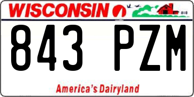 WI license plate 843PZM