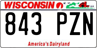 WI license plate 843PZN