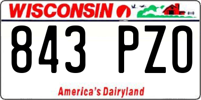 WI license plate 843PZO