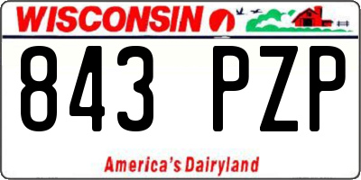 WI license plate 843PZP